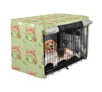 Dog Crate Cover Waterproof Windproof Fabric for Outdoor Backyard Garden Cute Frog Snail Under Red Mushroom S