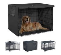 Dog Crate Cover with Roller Shades - Heavy Duty 600D Oxford Fabric, Soundproof and Weatherproof Design for All Sides, Protect Your Pet's Space