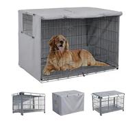 Dog Crate Cover with Roller Shades - Heavy Duty 600D Oxford Fabric, Soundproof and Weatherproof Design for All Sides, Protect Your Pet's Space