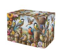 Dog Crate Covers Beautiful Flowers Birds Wind-Resistant, Windproof Cage Cover for Indoor Pets Large