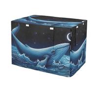 Dog Crate Covers Whale Blue Ocean Moon Starry Washable, UV-Resistant Crate Cover for Dog X-Large