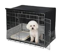 Dog Crate Curtain - Breathable Drapery Protector Four Panel Ventilated Barrier Wrap, Den Style Comfortable Privacy Shade | Pet Kennel, Relax