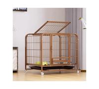 Dog Crate Dog Cage for Large Medium and Small Dogs with Toilet to Separate Pets Dog House(Bruin,Medium)