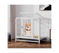 Dog Crate Dog Cage for Large Medium and Small Dogs with Toilet to Separate Pets Dog House(White,Medium)