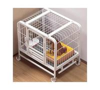 Dog Crate Dog Cage for Small Dogs Medium Indoor with Toilet Separation Home Pet Fence Kennel(White,Large)