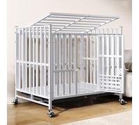 Dog Crate, Dog Kennel Bold and Thickened Dog Villa, Full Tube Plus Beam Design, with Tray and Warm as ever(110x70x95cm)