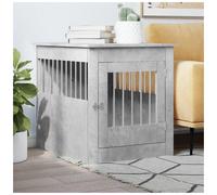 Dog Crate End Table Concrete Grey Engineered Wood & Steel 64.5x80x71 Modern cm