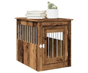 Dog Crate End Table White Engineered Wood & Steel 55x75x65 cm Lockable for Pets