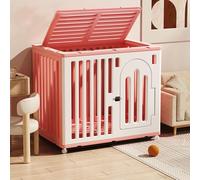 Dog Crate for Small & Mum Dogs - Sturdy Plastic Kennel with Wheels, Escape Lock, Easy Assembly, Perfect for Puppy Training & Travel, Secure Pet Ca