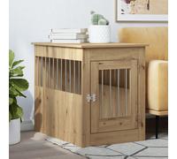 Dog Crate Furniture Artisan Oak 55x80x68 cm Engineered Wood Steel End Table Lock