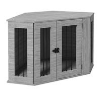 Pawhut Dog Crate Furniture For Medium Dogs W/ Cushion, Large Door - Grey
