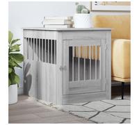 Dog Crate Furniture Grey Sonoma 64.5x80x71 cm Engineered Wood & Steel Lockable