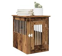 Dog Crate Furniture Old Wood Eng Wood & Steel 45x62x59 cm Lockable End Top Extra