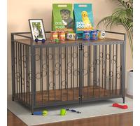 Dog Crate Furniture with Table Top, 38/42/48 Inch Heavy Duty Dog Crate for Decorative, Escape-Proof Dog Kennel Indoor for Small/Medium/Large Dogs