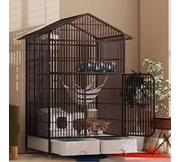 Dog Crate Indoor Cat Cage Double Door Design Skylight and Gate Top Shelf Easy-Clean Tray Bumper Lock - Ideal for Keeping Pets Safe and Secure in Your Home