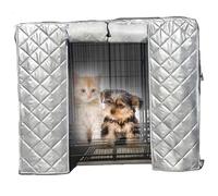 Dog Crate Insulation Cover - Waterproof Windproof Oxford Cloth Blanket with Roll-Up Sides & Front Door, Keeps Pets Warm and Cozy