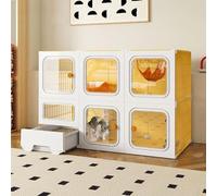 Dog Crate Large Cat Kennel Indoor with Litter Box - Pet Playpen Crate for 1-3 Cats, Collapsible Exercise House