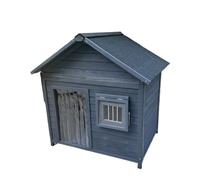 Dog Crate Large Wooden Outdoor Pet House for Dogs Cats Dog House | Solid Wood Kennel Shelter for Backyard Use(Gris)