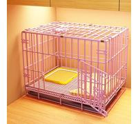 Dog Crate Outdoor Pen, Foldable Metal Pet Playpen with Pull-out Toilet for Small and Medium Cats, Easy Storage, 50 cm L x 33 cm W x 40 cm H