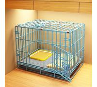 Dog Crate Outdoor Pen Metal Foldable for Storage with Pull-out Toilet for Small and Medium-sized Cats(Blue,60 cm L x 43 cm W x 50 cm H)