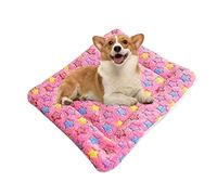 Dog Crate Pad, Dog Mats for Sleeping, Crate Pad Comfortable Warming Nap Mat Cushion for Dogs Cats Reversible Fleece Crate Bed Mat Dog Bed Pad with Machine Washable, Pink, A