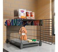 Dog Crate - Portable Metal Pet Cage For Small Dogs, Indoor/Outdoor Use, Balcony Friendly, Features Removable Plastic Tray And Foot Pads For Easy Cleaning,37 cm L x 47 cm W x 35 cm H