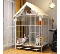 dog crate， Rabbit Cage, Pet Playpen Bunny Cage Bunny Hutch Dog Playpen with Large Pull-Out Trays Portable Metal Wire Yard Fence Cat Playpen(70 * 55 * 125cm)