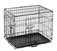Dog Crate Small Size Dog Puppy Pet Cage with 2 Doors (Front & Side), D