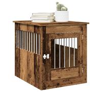 Dog Crate Table Old Wood 64.5 x 80 x 71 cm Engineered Wood Steel Lockable 60kg+