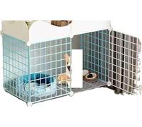 Dog crates,cat cage, Cage With Storage Bar,With Tray, Removable Diy Fence,Suitable for Kittens,Puppies(Blue 61x75x39cm)