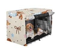 Dog Crates Covers Kennel Covers for Puppy Rollers Shades Cute Cartoon Brown Sausage Dog
