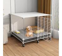 Dog Crates for Medium Dogs - Indoor Pet Kennel, Large Space Dog Cage with Tray and Wheels for Small to Large Dogs, 70 x 45 x 56 cm