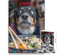 Dog Craving Food 1000 Adult Pieces Jigsaw Puzzle Educational Fun Learning Activity Game Perfect Thoughtful Gift for Any Occasion Size 50x75cm
