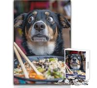 Dog Craving Food Hard Jigsaw Puzzle for Adults 1000 Pieces Educational Mind Challenge Game Unique Gift with Sentimental Value Size 38x26cm
