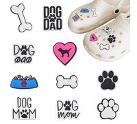 Dog Croc Charms - 10PCS Croc Charms, Cute Cartoon Dog Shoe Clips, Dogs Shoe Decoration Charm, DIY Shoes Accessories, Animal Clogs Charm for Adults for Personalized Shoes Decoration and DIY Crafting