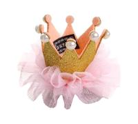 Dog Crown Party Hat with Adjustable Clip for Small Pets | Golden Cloth Finish, Crown Shaped Design, Elegant Style for Fancy Dress Ball and Other Events