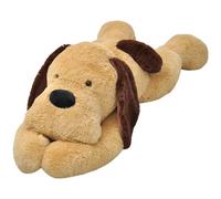 vidaXL Dog Cuddly Toy Plush Brown Soft Stuffed Toy for Kids Children Gift