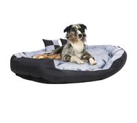 Dog Cushion Grey/Black 150x120x25cm 420D Oxford Washable Reversible Bed NonSlip