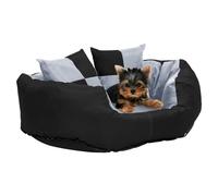 Dog Cushion Grey/Black 65x50x20cm 420D Oxford Washable Reversible 3pc Non-Slip+