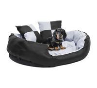 Dog Cushion Reversible 420D Oxford PU Grey & Black 85x70x20cm Washable incl 3pcs