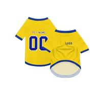 Dog Custom Football T-Shirt with Name Number or Logo ，Breathable Lightweight Polyester Doggy Tee,Sporty Pet Jersey Vest For Small, Medium & Large Dogs Clothes，Personalised Football Jersey Pet Shirt