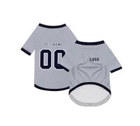 Dog Custom Football T-Shirt with Name Number or Logo ，Breathable Lightweight Polyester Doggy Tee,Sporty Pet Jersey Vest For Small, Medium & Large Dogs Clothes，Personalised Football Jersey Pet Shirt