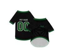 Dog Custom Football T-Shirt with Name Number or Logo ，Breathable Lightweight Polyester Doggy Tee,Sporty Pet Jersey Vest For Small, Medium & Large Dogs Clothes，Personalised Football Jersey Pet Shirt