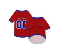 Dog Custom Football T-Shirt with Name Number or Logo ，Breathable Lightweight Polyester Doggy Tee,Sporty Pet Jersey Vest For Small, Medium & Large Dogs Clothes，Personalised Football Jersey Pet Shirt