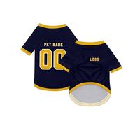 Dog Custom Football T-Shirt with Name Number or Logo ，Breathable Lightweight Polyester Doggy Tee,Sporty Pet Jersey Vest For Small, Medium & Large Dogs Clothes，Personalised Football Jersey Pet Shirt