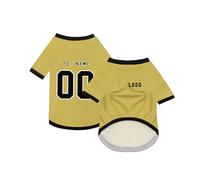 Dog Custom Football T-Shirt with Name Number or Logo ，Breathable Lightweight Polyester Doggy Tee,Sporty Pet Jersey Vest For Small, Medium & Large Dogs Clothes，Personalised Football Jersey Pet Shirt