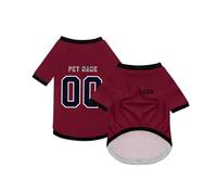 Dog Custom Football T-Shirt with Name Number or Logo ，Breathable Lightweight Polyester Doggy Tee,Sporty Pet Jersey Vest For Small, Medium & Large Dogs Clothes，Personalised Football Jersey Pet Shirt