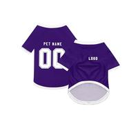 Dog Custom Football T-Shirt with Name Number or Logo ，Breathable Lightweight Polyester Doggy Tee,Sporty Pet Jersey Vest For Small, Medium & Large Dogs Clothes，Personalised Football Jersey Pet Shirt