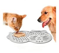 Dog - Cute Cat Shape, Extremely Robust, Non-Slip, Stainless Steel - Large Dog Licking Mat, for Eating, Drinking, for Food, Water & Treats, Training, in Box & Kennel, Indoor & Outdoor, Rice