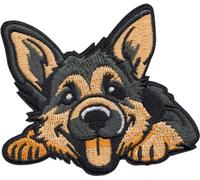 Dog - Cute German Shepherd Pup - Embroidered Iron on Patch